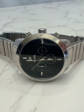 Silver Fossil Watch